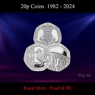 1982 - 2024 Twenty Pence Coins 20p PROOF & Brilliant Uncirculated BU Royal Mint • £9.75