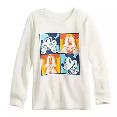 Disney Mickey Mouse Ls Thermal Shirt Size 12 18 24 Months 2t 3t 4t 5t New • $7.48