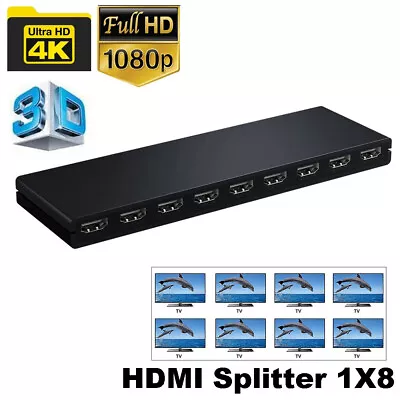 8 Port HDMI Splitter 1 In 8 Out 4K HDMI 1.4 Splitter 1X8 For Apple TV PS4/3 UHD • $22.79