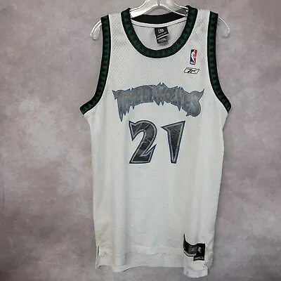 Vintage Reebok Minnesota Timberwolves  Kevin Garnett 21 Swingman Jersey Mens L • $22.99