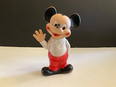 Vintage Vinyl Mickey Mouse Toy 8” Waving Red Pants & White LS Shirt W/M • $11.99