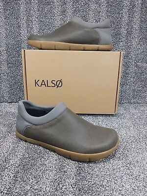 👞 New Kalso Earth  Mana  Sz 10 / 43 Grey Leather Slip On Shoes Earth Vtg Style  • $135.99