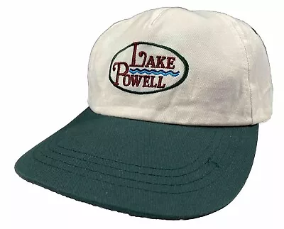 Vintage Lake Powell Hat Green Tan Adjustable Strapback Baseball Cap • $17.99