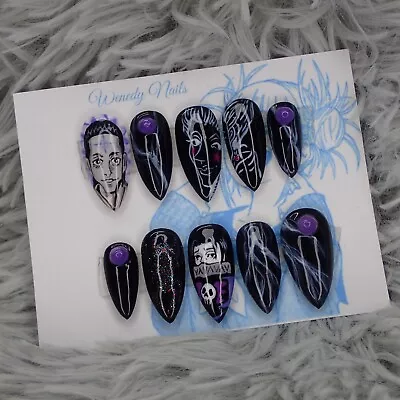 Hunter X Hunter Pressons Spider Anime Gothic Nails Hisoka Lucifer Dark Handmade • $69