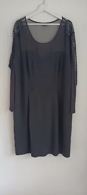 CITY CHIC Ladies Black Dress Size XL Great Condition Long Sleeves • $14.95