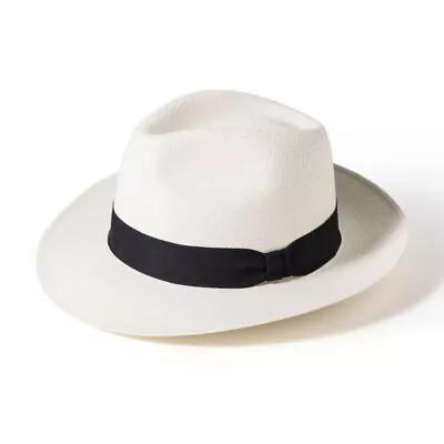 Failsworth Mens Hand Woven Bleach Snap Brim Panama Hat - 59cm • £20.69