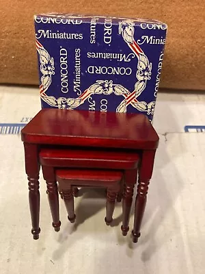 VINTAGE CONCORD DOLLHOUSE BURGUNDY STACKING TABLES No. 871 NIB! NICE LQQK!!! • $14.99