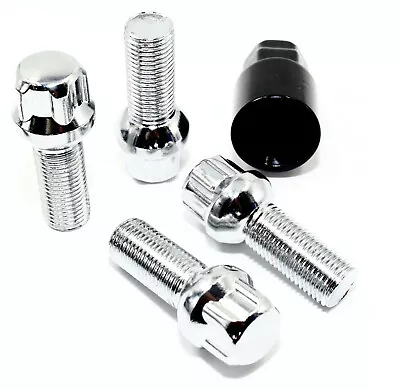 4 14x1.5 28mm Chrome Ball Seat Wheel Locks VW Jetta Passat Golf Factory Wheels • $24.99