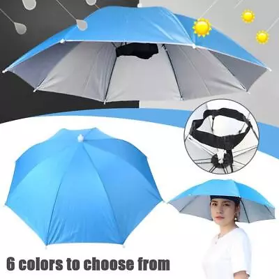 $7.44 • Buy Suns Umbrella Hats Outdoor Rain Foldable Fishing Camping Headwear Cap O9Y6