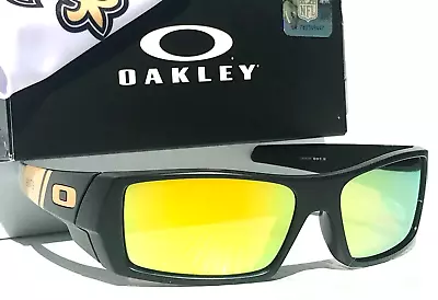 NFL Oakley Gascan NEW ORLEAN SAINTS Mt Black POLARIZED Galaxy Gold Sunglass 9014 • $128.87