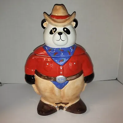 Neiman Marcus Panda Bear Cowboy Cookie Jar Western Hand Painted  • $45