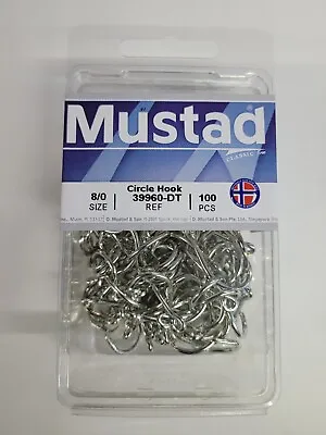 MUSTAD 39960-DT-FORGED DURATIN  CIRCLE HOOKS 100pk-BEST-SALTWATER 8/0 • $29.99