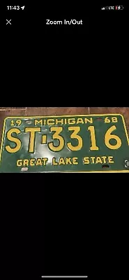 Vintage 1968 Michigan License Plate XX 0739 • $8.95