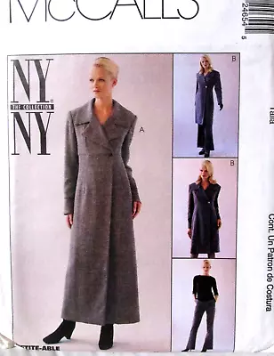 McCalls Womens Misses Sewing Pattern Size 12 14 16 NY Collection Coatdress Dress • $12