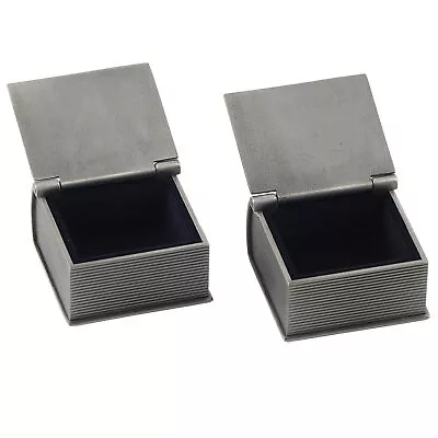 2Pcs Book Shape Jewelry Box Exquisite Vintage Metal Storage Case Craft Gift 2BD • $41.06