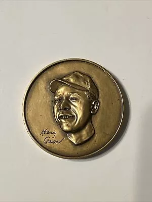 Henry Hank Aaron Baseball Bronze Medal Medallic Art Co 1 3/4” • $24.95