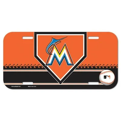 Miami Marlins Plastic License Plate MLB Vanity Car Graphics Baseball Sign Tag • $7.12