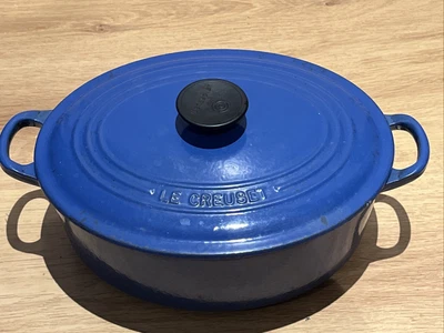 £29 • Buy Le Creuset Blue Cast Iron Family Sized Round Casserole Pot Large Dish