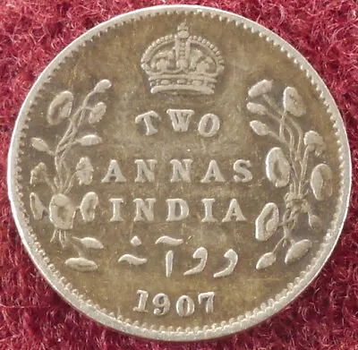 India 2 Annas 1907 (F2304) • $9.96