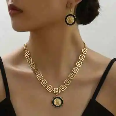 Women Gold Plated Bling Lion Head Luxury Necklace & Earrings Stylish Jewelry Set • $16.99