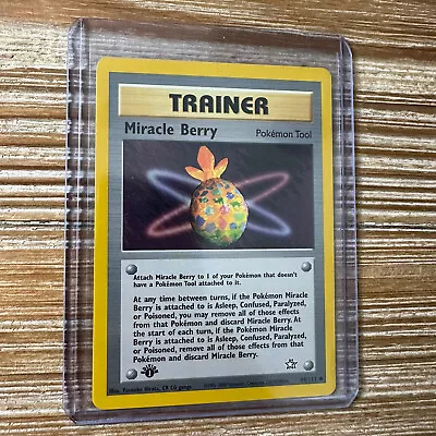 Miracle Berry 1st Edition Neo Genesis 94/111 Pokémon Card Uncommon Trainer LP-NM • $5.24