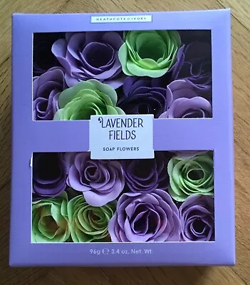 HEATHCOTE & IVORY ‘ LAVENDER FIELDS ‘ SOAP FLOWERS ~ 96g ~ NEW • £4.99