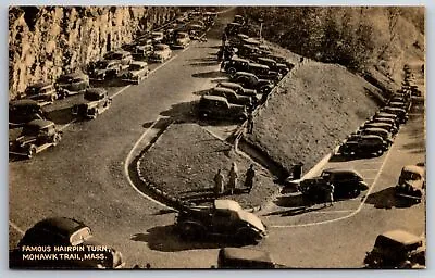 Mohawk Trail Massachusetts~Hairpin Turn~1930s B&W Postcard • $8.99