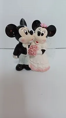 Vintage Mickey And Minnie Mouse Wedding (Bride And Groom) Ceramic Cake Topper • $20