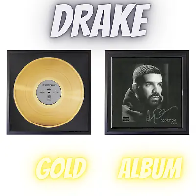 DRAKE - Scorpion  24k Gold Record 12  LP Display Oak Framed - Award Album MTV • $139