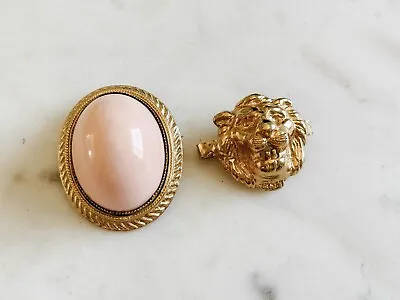 $39 • Buy Vintage Original By Robert Jewelry Lot Oval Dome Cabochon Brooch Pendant 