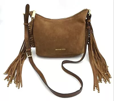 Authentic Michael Kors Women's Brown Suede Luxury Crossbody Bag - COA Included • $24.99
