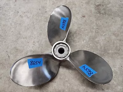 Counter 14 1/8  X 22p Mach 3 Racing Stainless Propeller 15 Spline Mercury P8654 • $340