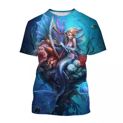 New Sexy Mermaid 3d Printed Casual T Shirt Men _ Women Funny Short Sleeve Tee • $21.59