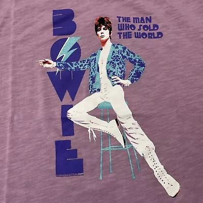 NWT David Bowie Size Small Cropped Pink T Shirt The Man Who Sold The World Glam • £27.99