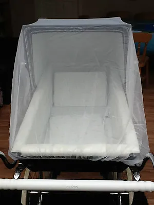 INSECT NET For SILVER CROSS COACH BUILT PRAM * NEW * Balmoral XL Size In WHITE • £11.99