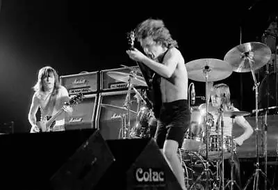 Malcolm Young Angus Young Phil Rudd From ACDC Perform Live 1 Old Music Photo • $9