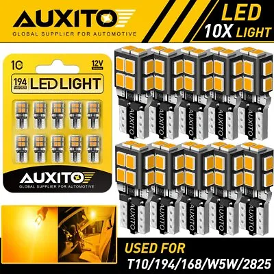 AUXITO YELLOW AMBER LED Light Bulb T10 194 168 Side Marker License Plate Light A • $14.24