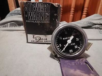  NOS Stewart Warner Deluxe 2 1/16” Air Manifold Vacuum Pressure Gauge 82321  • $55