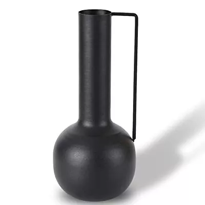 Modern Farmhouse Glam Metal Vase Black Flower Vase Home Dcor Centerpiece Medium • $22.90