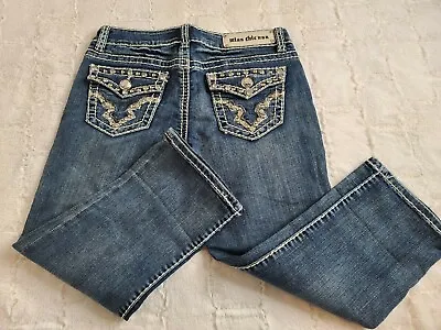 Miss Chic USA Denim Crop Capri Women's Size 7 Jeans Thick Stitching Bling NWT • $33.33