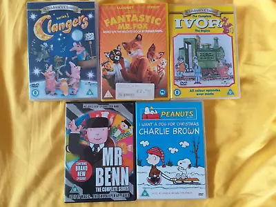 5 CHILDREN'S DVDs Clangers Fantastic Mr. Fox Ivor The Engine Mr Benn Peanuts • £10