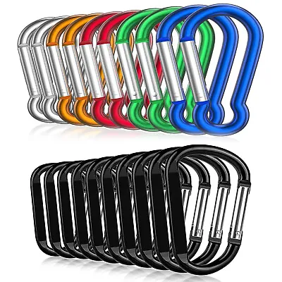50/100pcs Aluminum Carabiners D Ring Clips 2  3  Spring Snap Hook Keychain Clip • $9.99