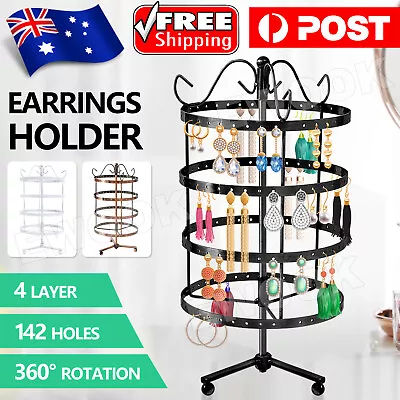 $15.95 • Buy 4 Tier 144 Holes Jewelry Earring Display Rack Stand Holder Organizer Box Case