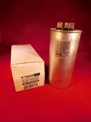 $15.16 • Buy Dual Run Cap 75/5 MFD 440v Electric Motor Run Oil Fill Capacitor Uf HVAC 75-5