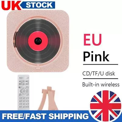 Wall Mount Bluetooth-compatible Stereo Portable CD Multimedia Player (Pink EU) • £39.29