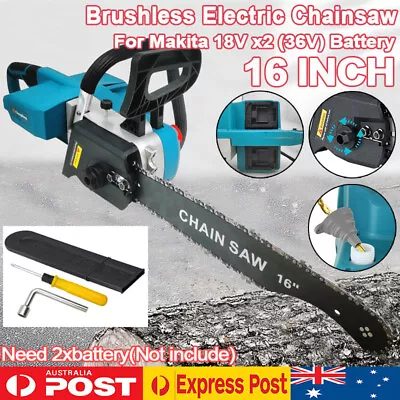 Brushless Cordless 16'' Wood Saw Cutter Chainsaw For Makita 18V X2(36V) Battery • $169.99