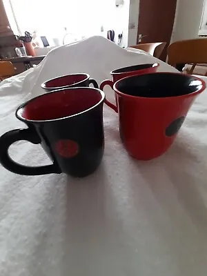 Red/Black Mugs Set Of 4 • £14