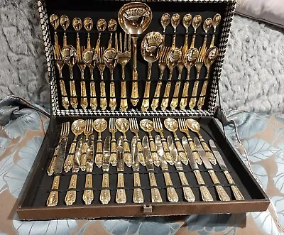 LBL Italy Canteen Of  24ct Gold Plated Cutlery  Excellent Cond In Original Box  • £250