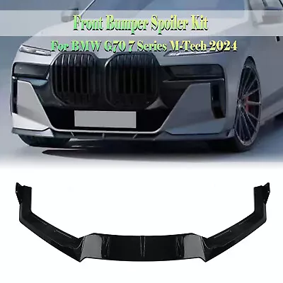 3pcs Front Bumper Spoiler Lip Bodykit For BMW 7 Series G70 M Tech 2024 Gloss BLK • $153.52