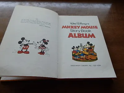 Walt Disney's MICKEY MOUSE STORY BOOK ALBUM  Hrdcvr W/DJ  1st Printing • $16.96